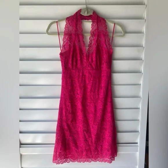 Wet Seal | Dresses | Wet Seal Y2k Hot Pink Barbiecore Lace Halter Dress Size Small | Poshmark Wet Seal | Dresses | Wet Seal Y2k Hot Pink Barbiecore Lace Halter Dress Size Small | Poshmark